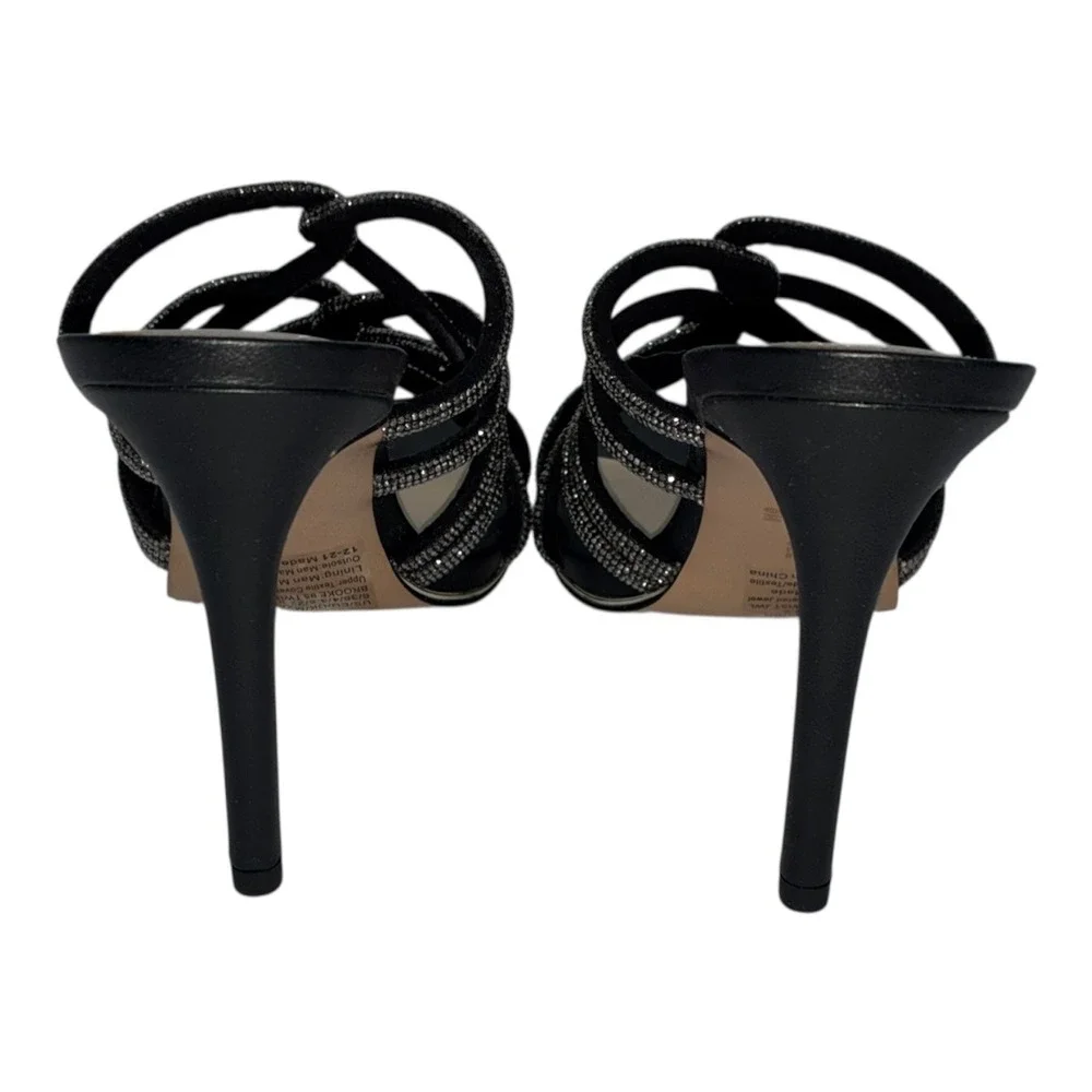Kenneth Cole Brooke 95 Twist‎ Hematite Rhinestone Strappy Heels 6M NIB